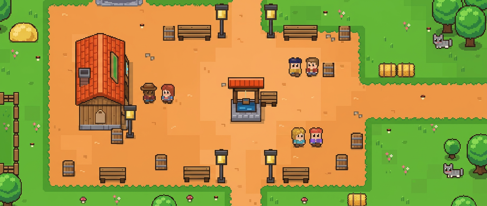 Player Guidelines pixel-art scene